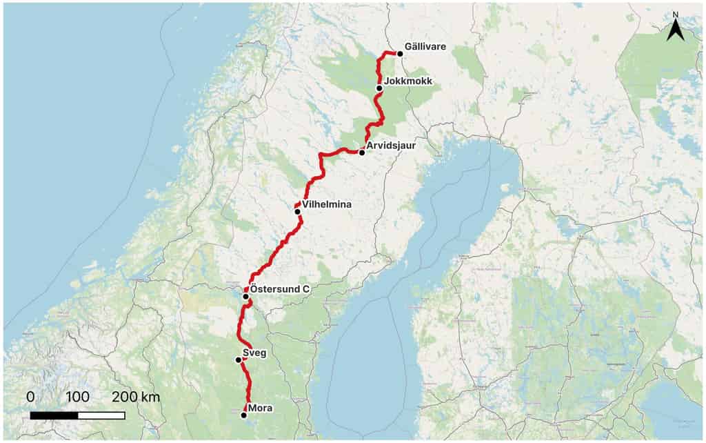 Karte Inlandsbanan